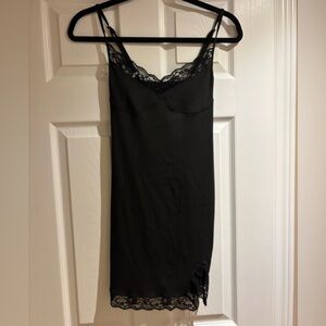 SHEIN Black Lace Trim Slip Dress